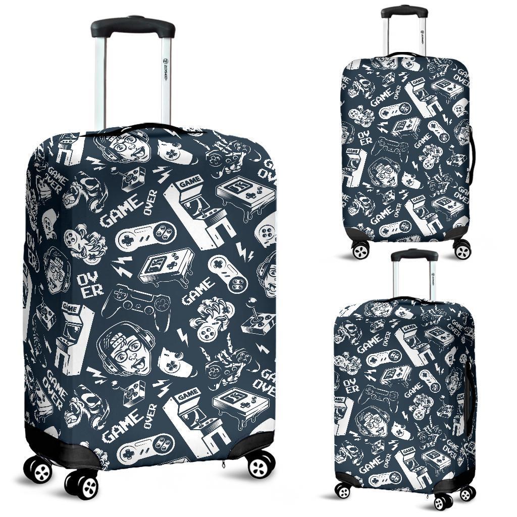 Gaming Pattern Print Luggage Cover Protector-grizzshop