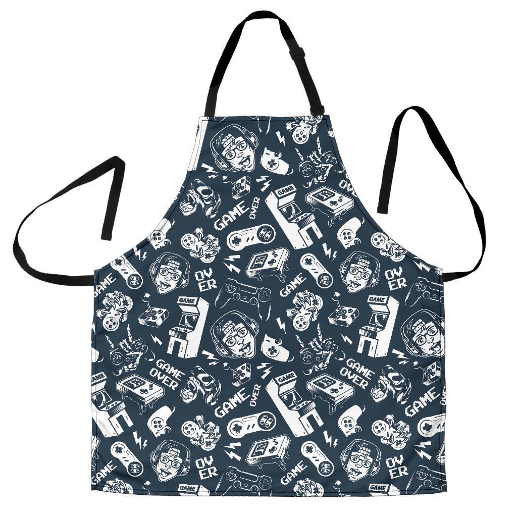 Gaming Pattern Print Men's Apron-grizzshop