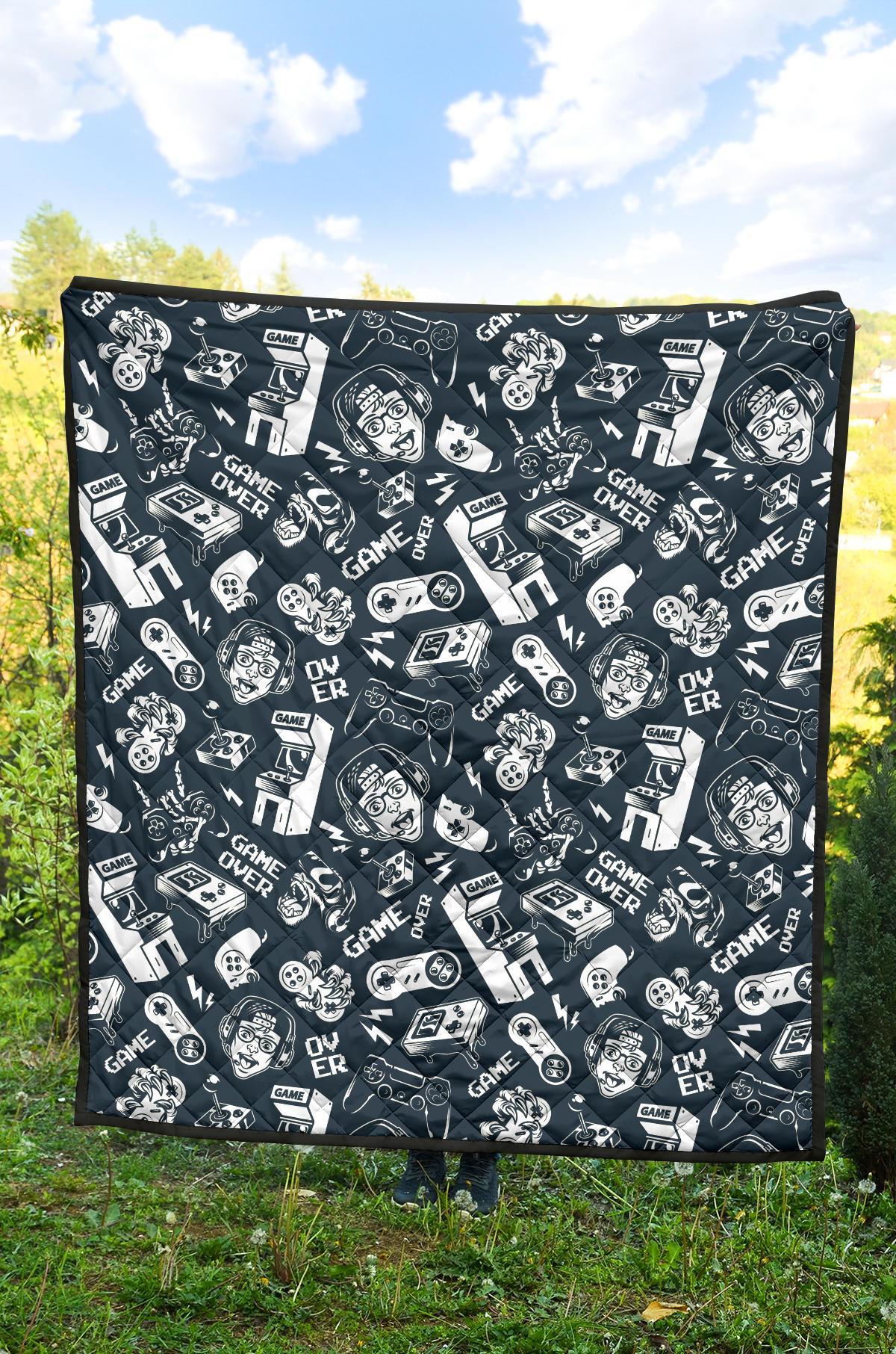 Gaming Pattern Print Quilt-grizzshop