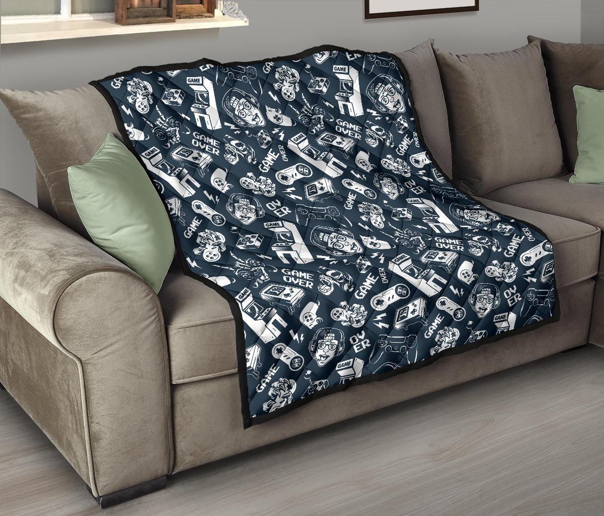 Gaming Pattern Print Quilt-grizzshop