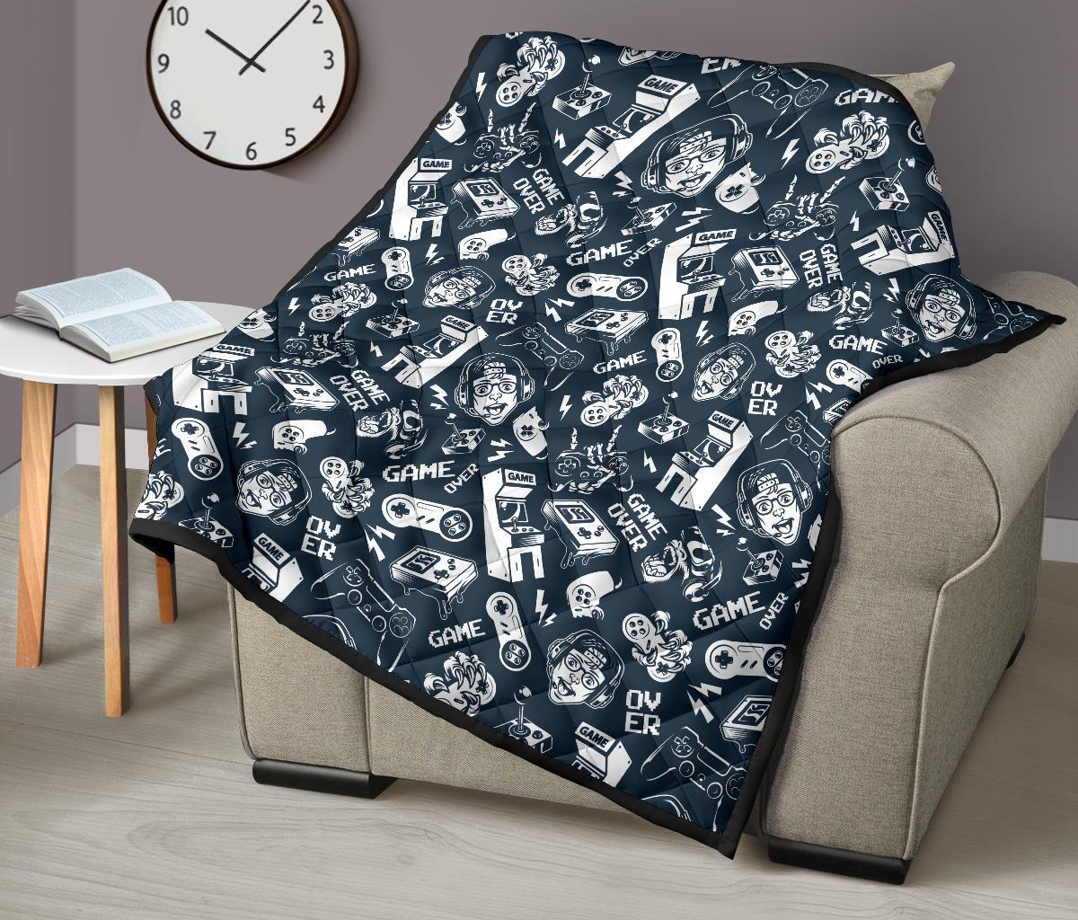 Gaming Pattern Print Quilt-grizzshop