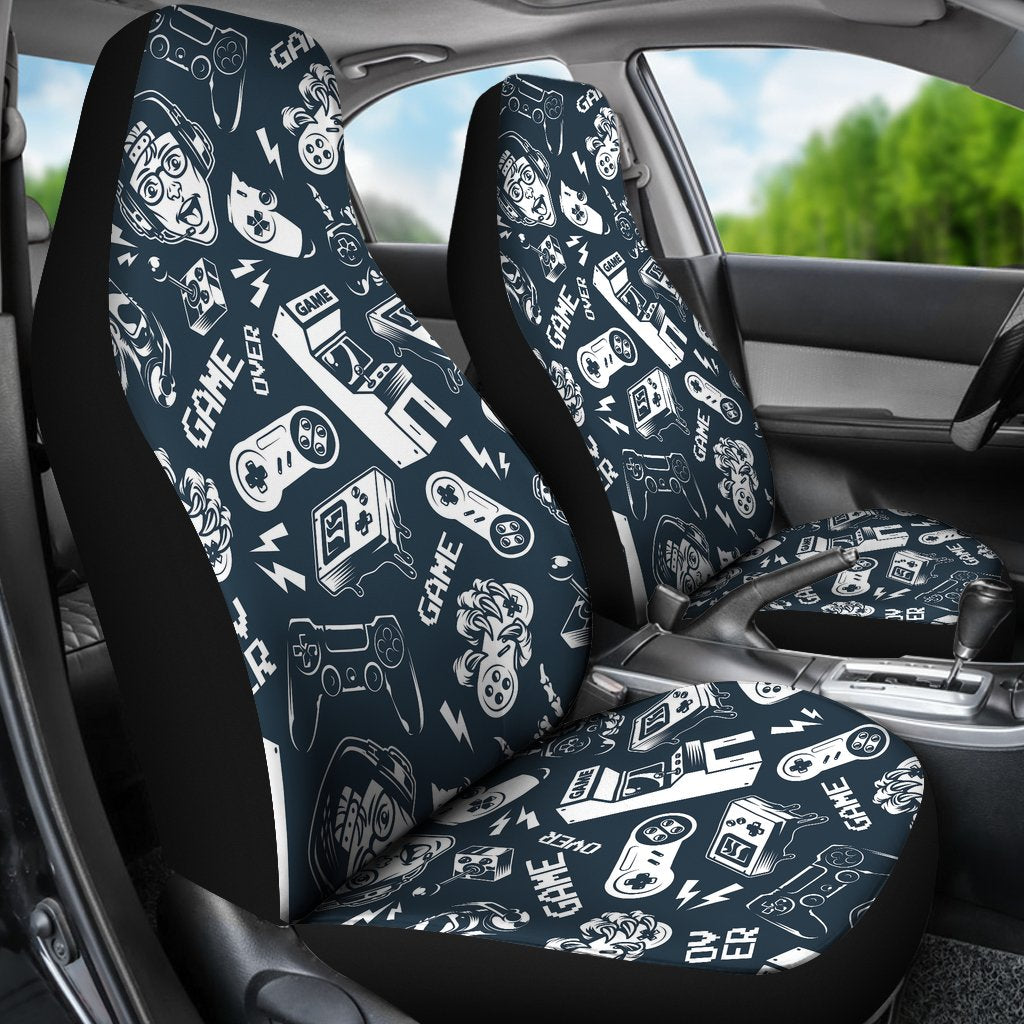 Gaming Pattern Print Universal Fit Car Seat Covers-grizzshop