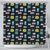 Gaming Print Pattern Bathroom Shower Curtain-grizzshop