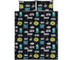 Gaming Print Pattern Bed Set Quilt-grizzshop