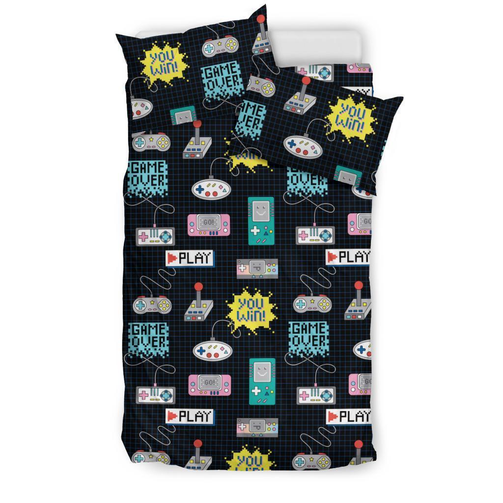 Gaming Print Pattern Duvet Cover Bedding Set-grizzshop