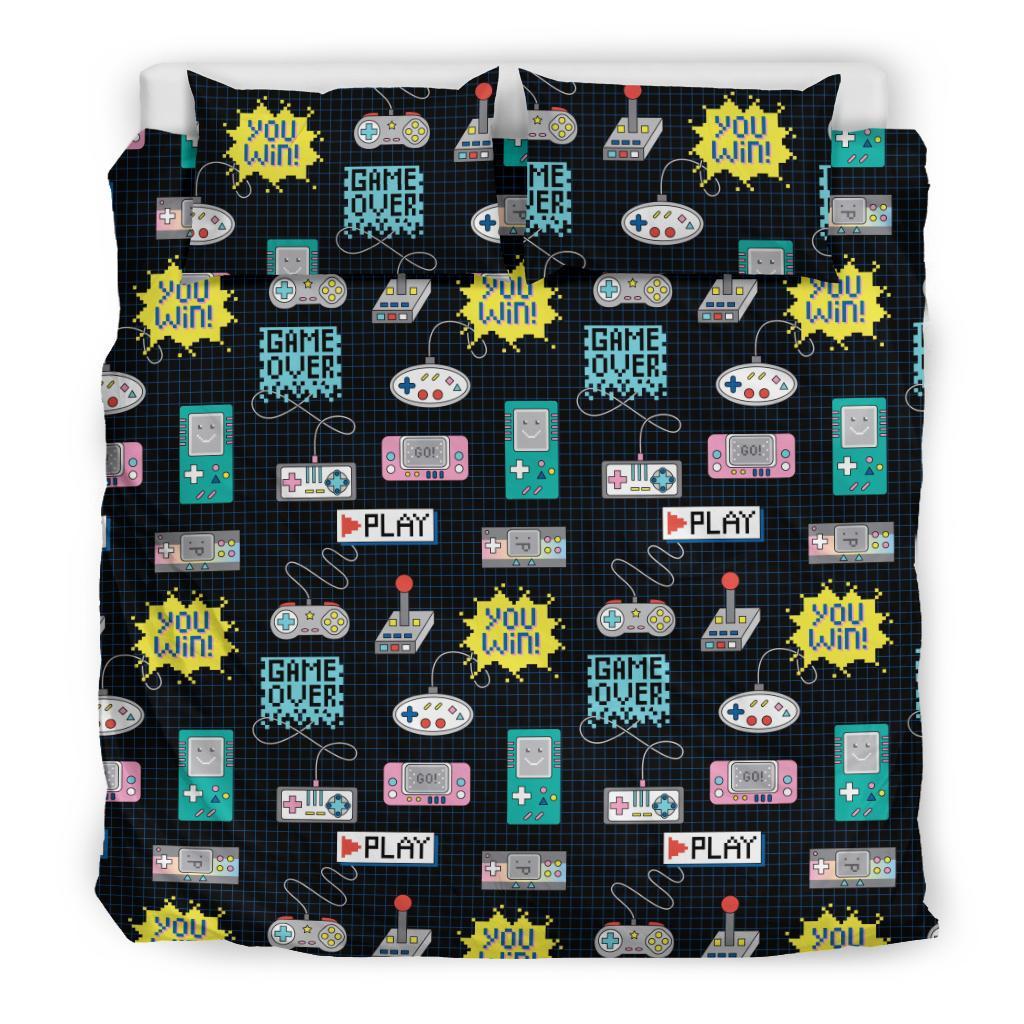Gaming Print Pattern Duvet Cover Bedding Set-grizzshop