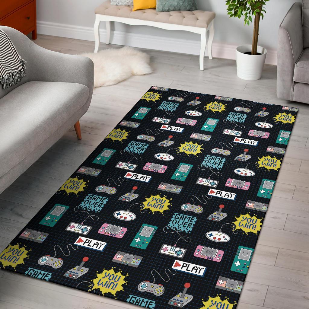 Gaming Print Pattern Floor Mat-grizzshop