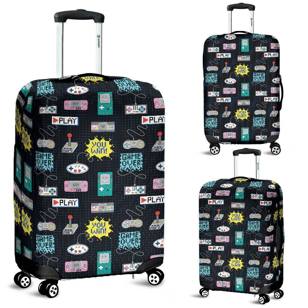Gaming Print Pattern Luggage Cover Protector-grizzshop