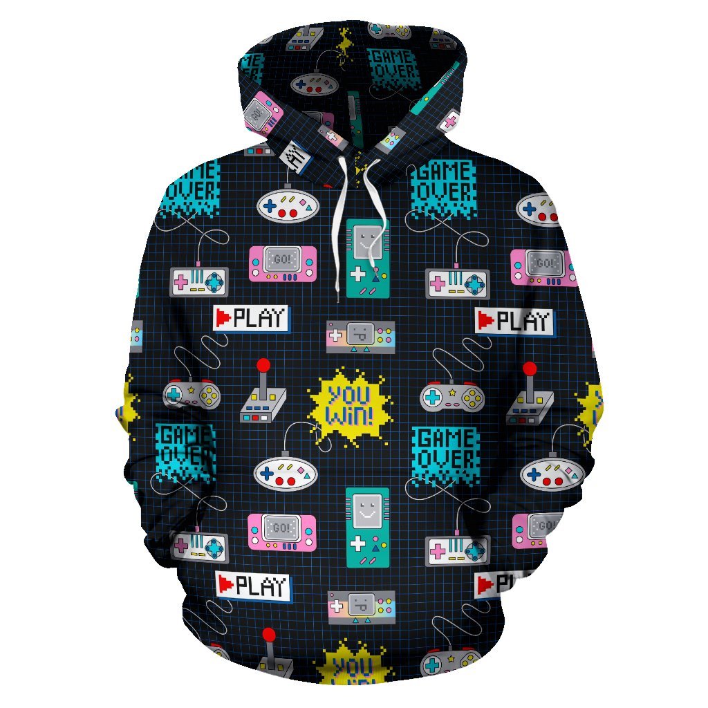 Gaming Print Pattern Men Women Pullover Hoodie-grizzshop