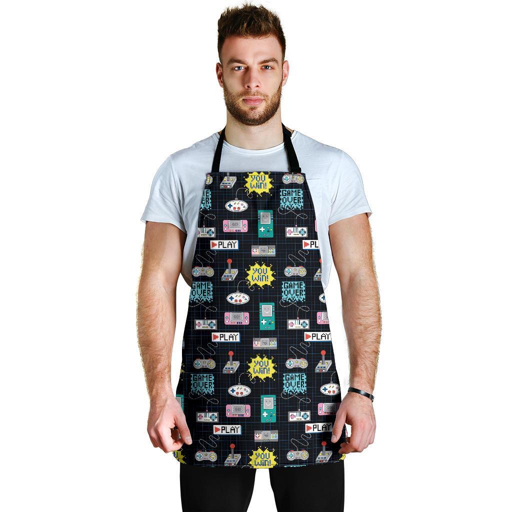 Gaming Print Pattern Men's Apron-grizzshop