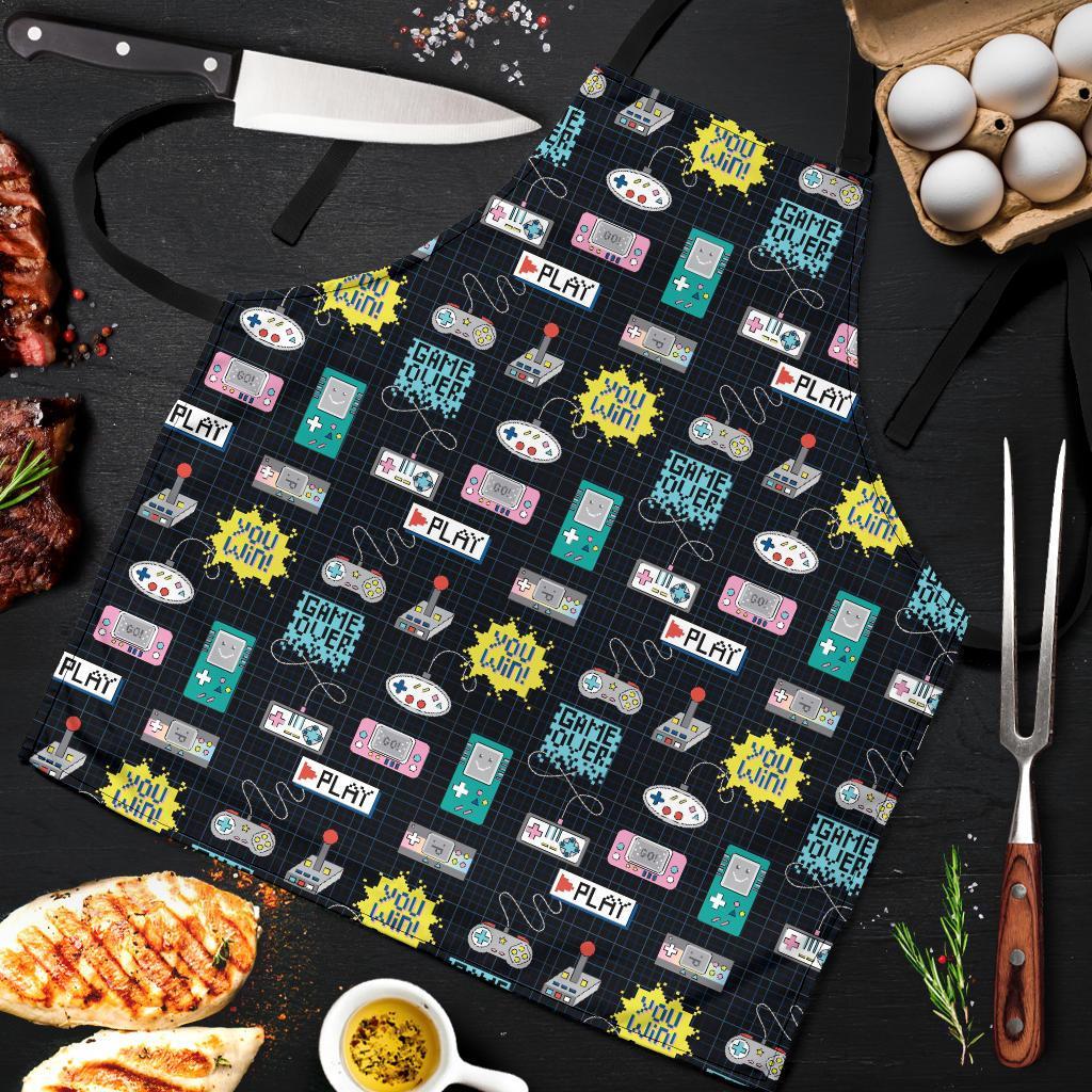 Gaming Print Pattern Men's Apron-grizzshop