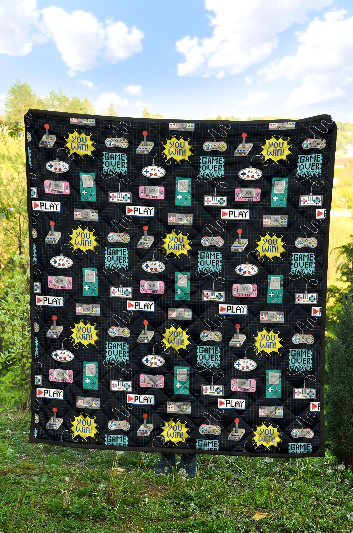 Gaming Print Pattern Quilt-grizzshop