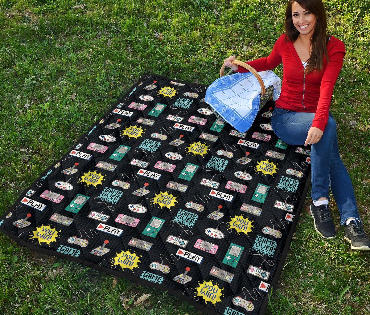 Gaming Print Pattern Quilt-grizzshop