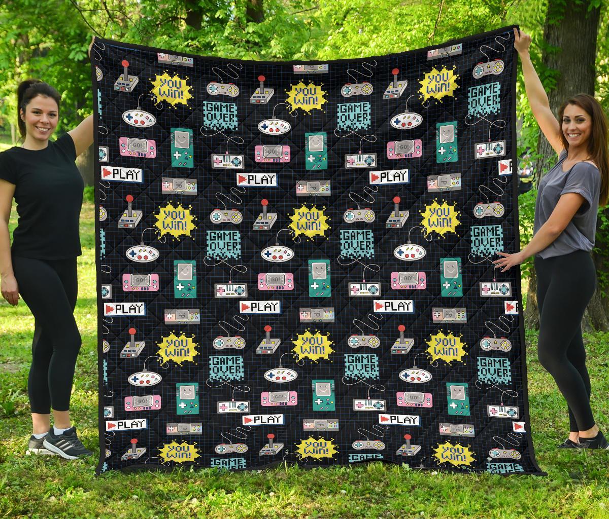 Gaming Print Pattern Quilt-grizzshop