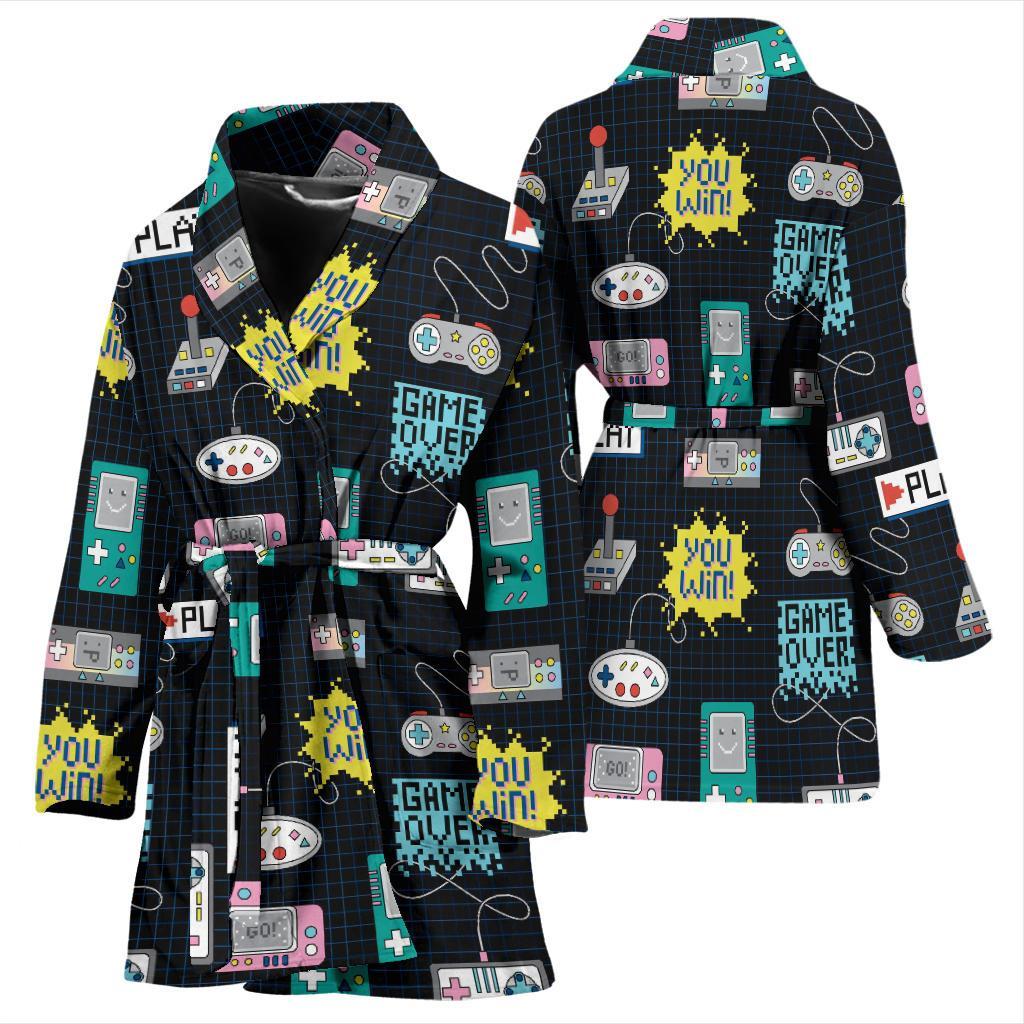 Gaming Print Pattern Women Long Robe-grizzshop