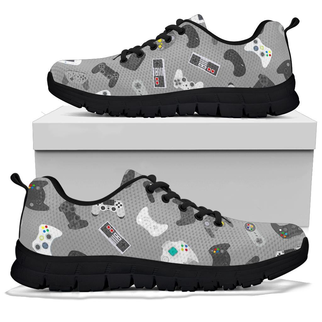 Gaming Joystick Print Pattern Sneaker Shoes For Men Women-grizzshop