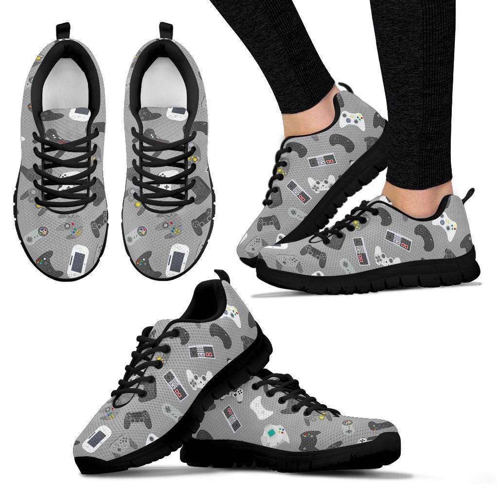 Gaming Joystick Print Pattern Sneaker Shoes For Men Women-grizzshop