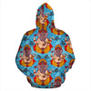 Ganesha Blue Pattern Print Men Women Pullover Hoodie-grizzshop