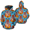 Ganesha Blue Pattern Print Men Women Pullover Hoodie-grizzshop