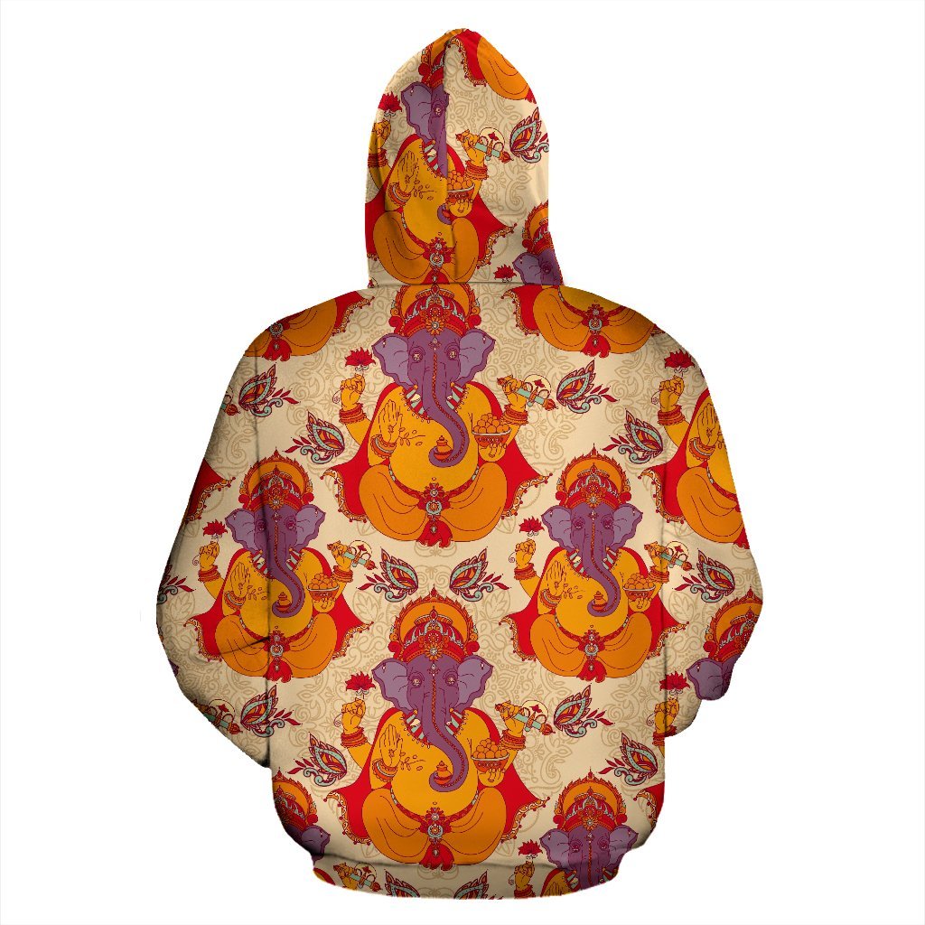 Ganesha Print Pattern Men Women Pullover Hoodie-grizzshop