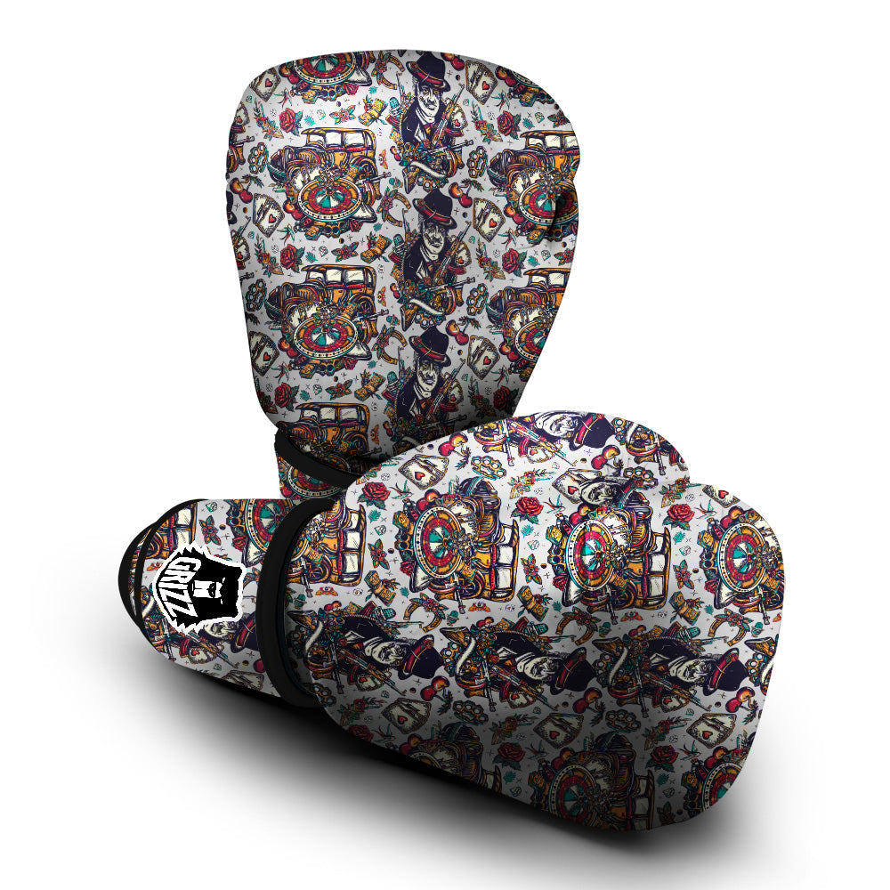 Gangsters And Criminal Tattoo Print Pattern Boxing Gloves-grizzshop