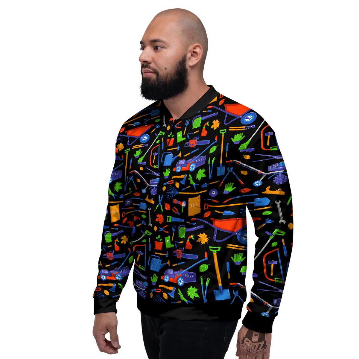 Garden Tools Print Pattern Men's Bomber Jacket-grizzshop
