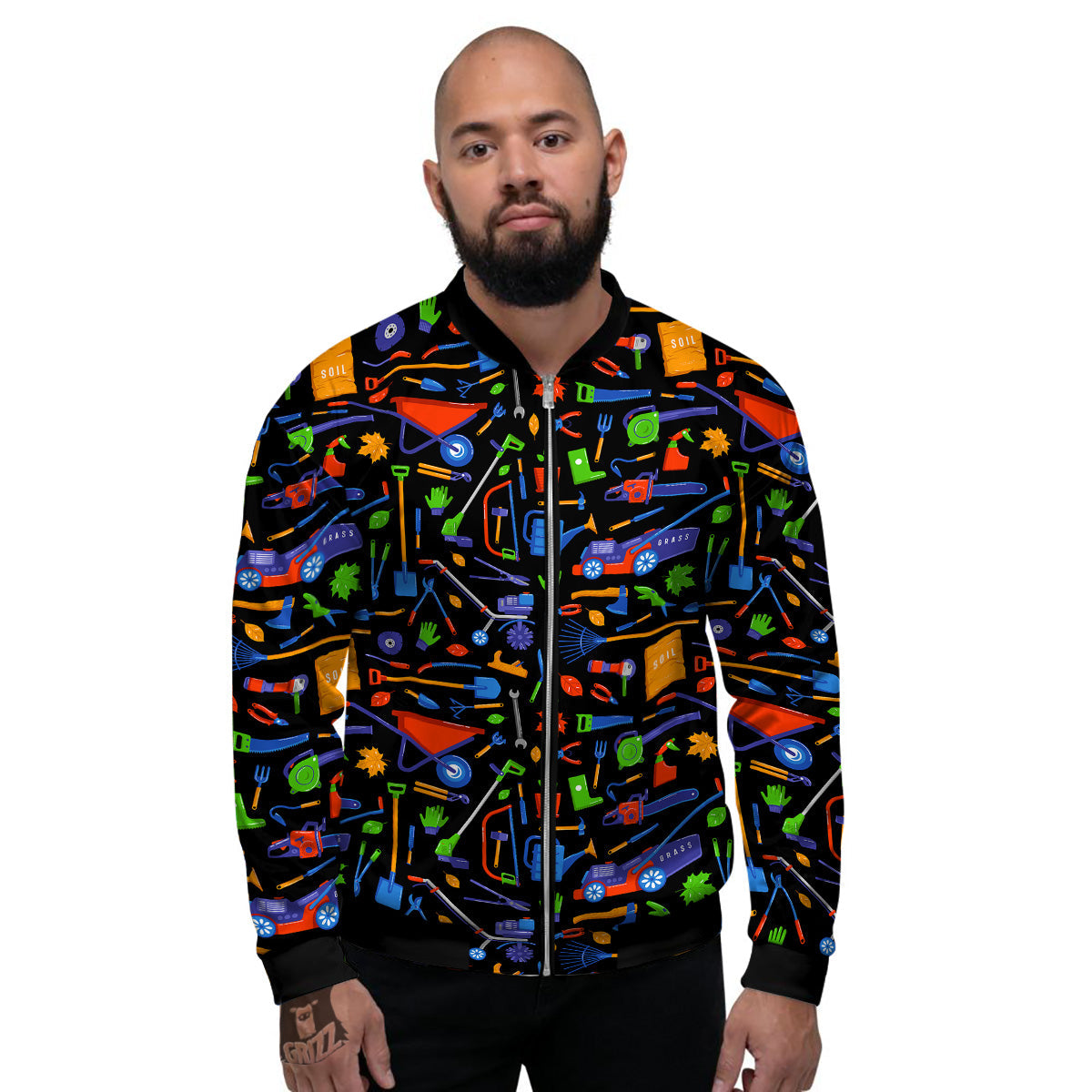 Garden Tools Print Pattern Men's Bomber Jacket-grizzshop