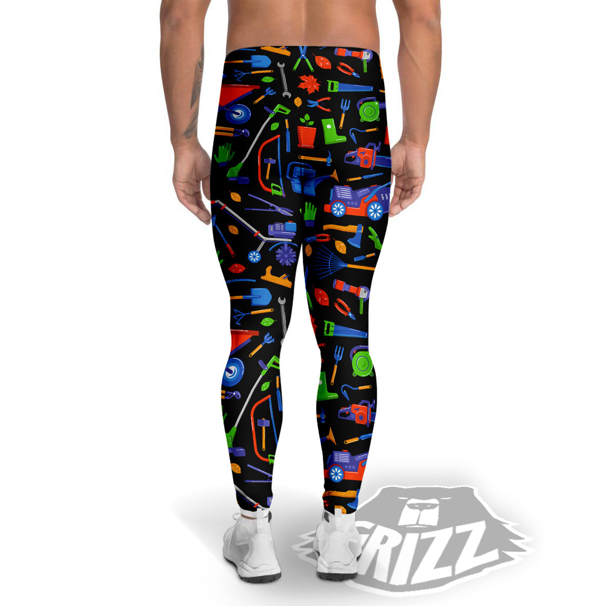 Garden Tools Print Pattern Men's Leggings-grizzshop