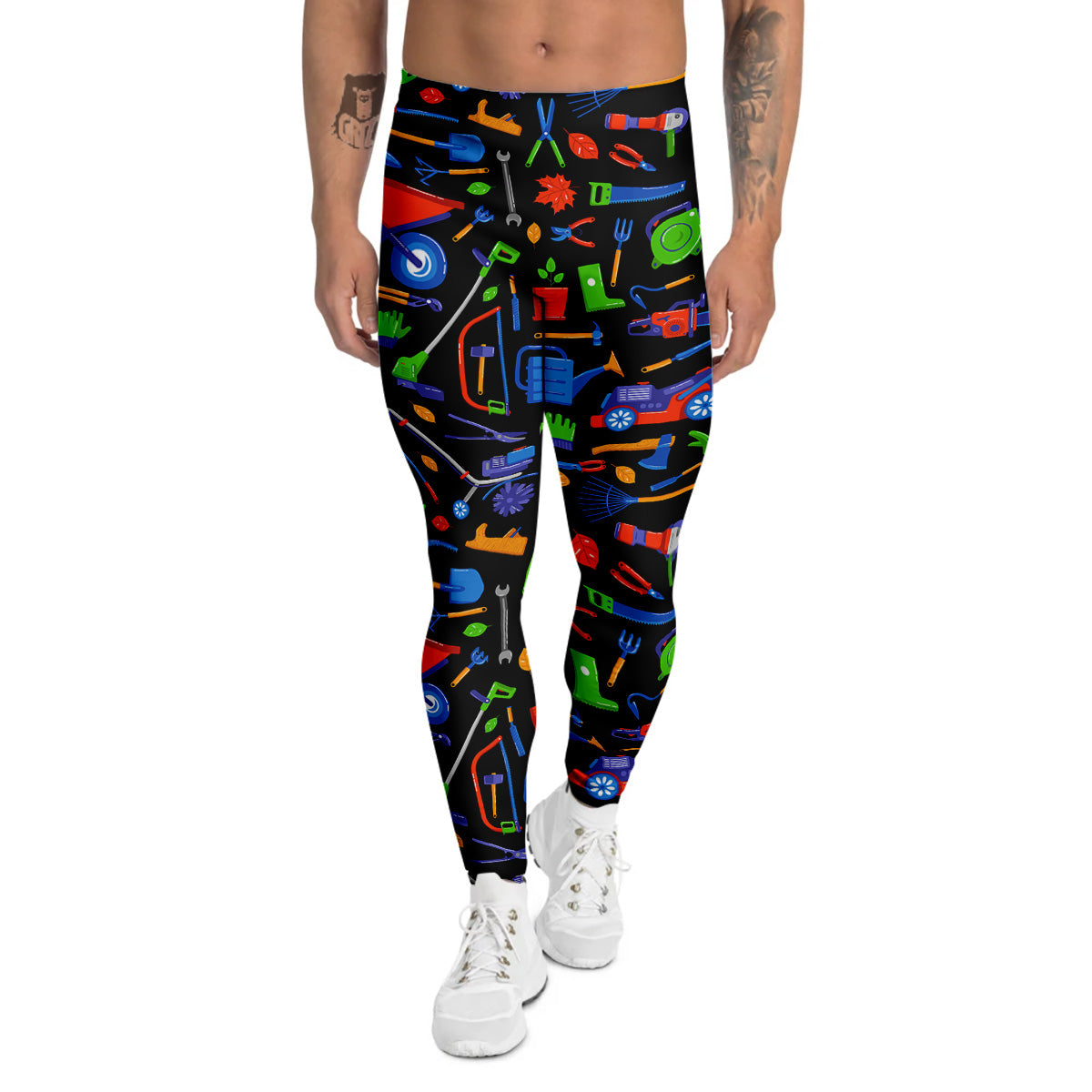 Garden Tools Print Pattern Men's Leggings-grizzshop