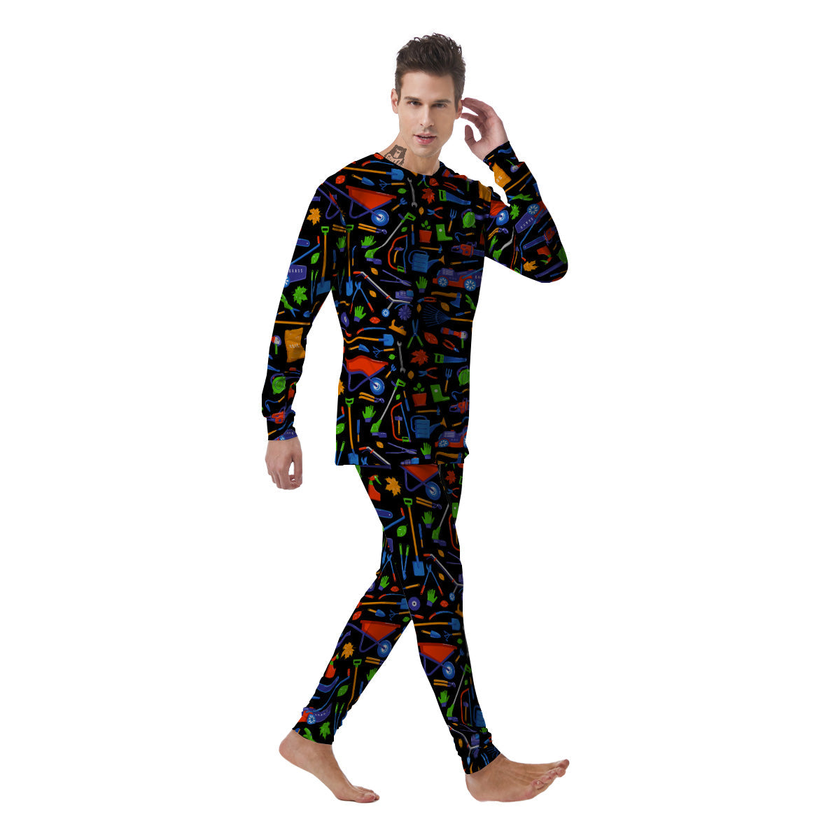 Garden Tools Print Pattern Men's Pajamas-grizzshop