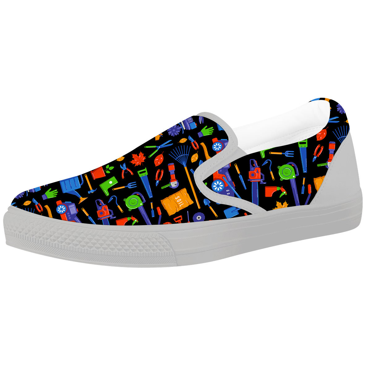 Garden Tools Print Pattern White Slip On Shoes-grizzshop