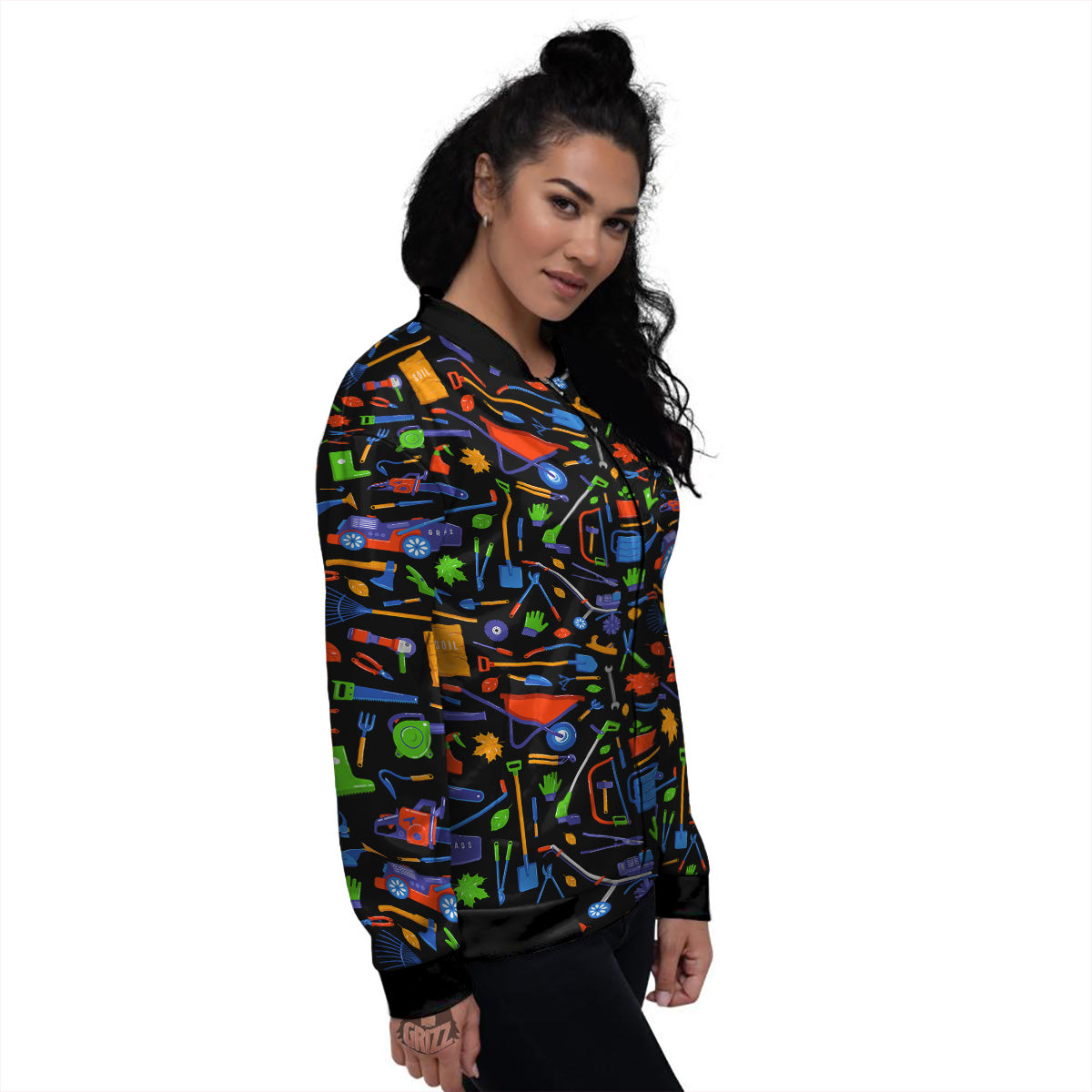 Garden Tools Print Pattern Women's Bomber Jacket-grizzshop