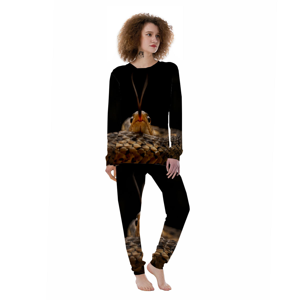 Garter Snake Print Women's Pajamas-grizzshop