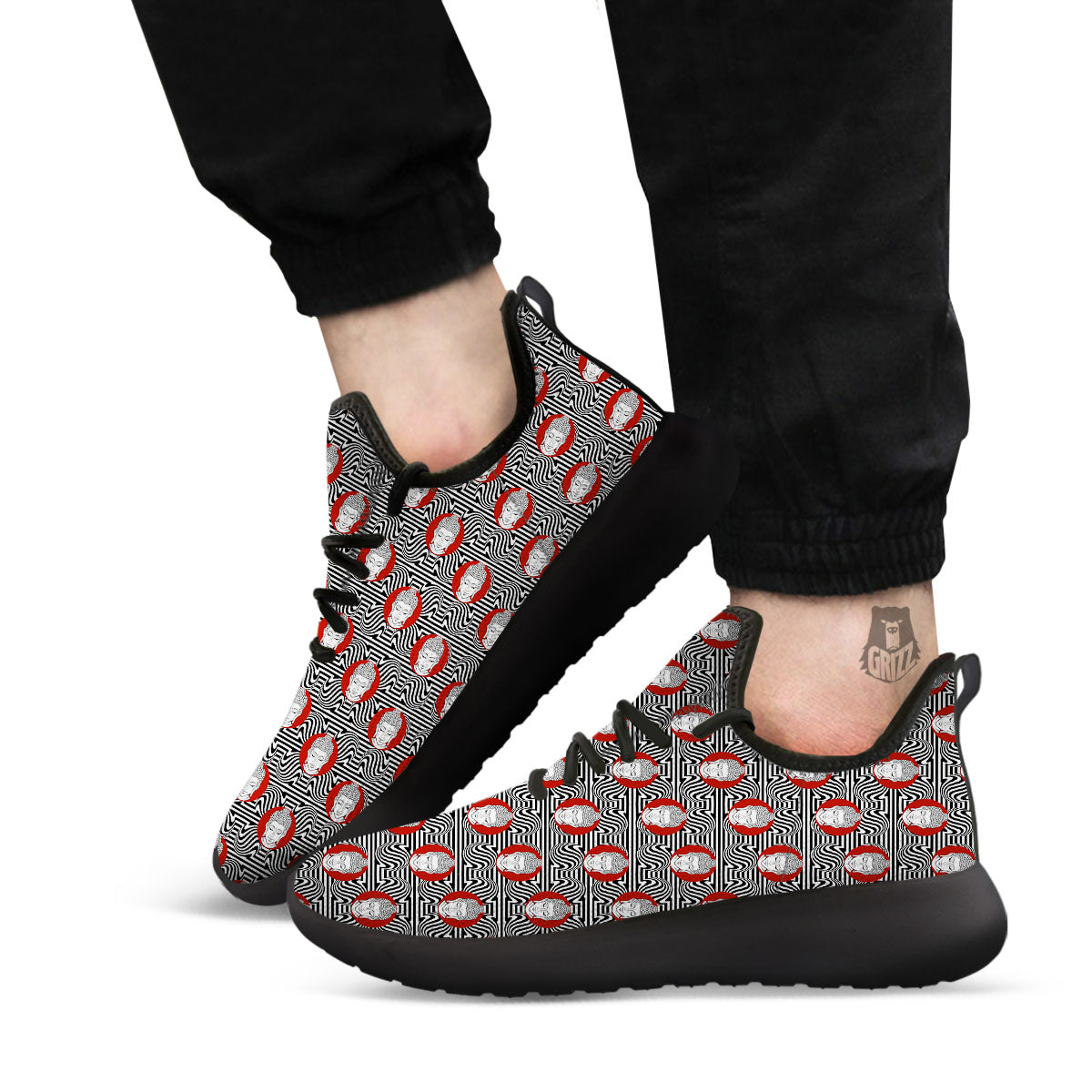 Gautama Buddha Print Pattern Black Athletic Shoes-grizzshop