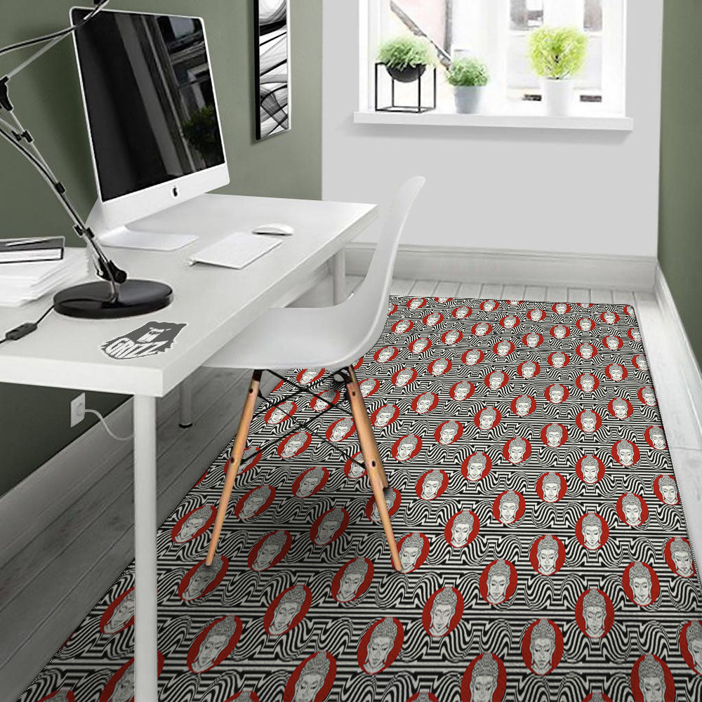 Gautama Buddha Print Pattern Floor Mat-grizzshop