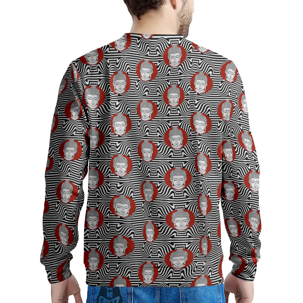 Gautama Buddha Print Pattern Men's Sweatshirt-grizzshop
