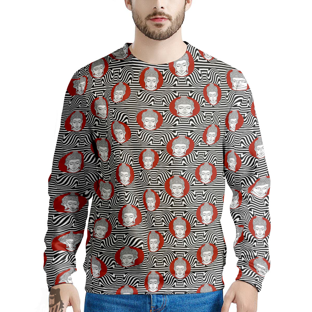 Gautama Buddha Print Pattern Men's Sweatshirt-grizzshop