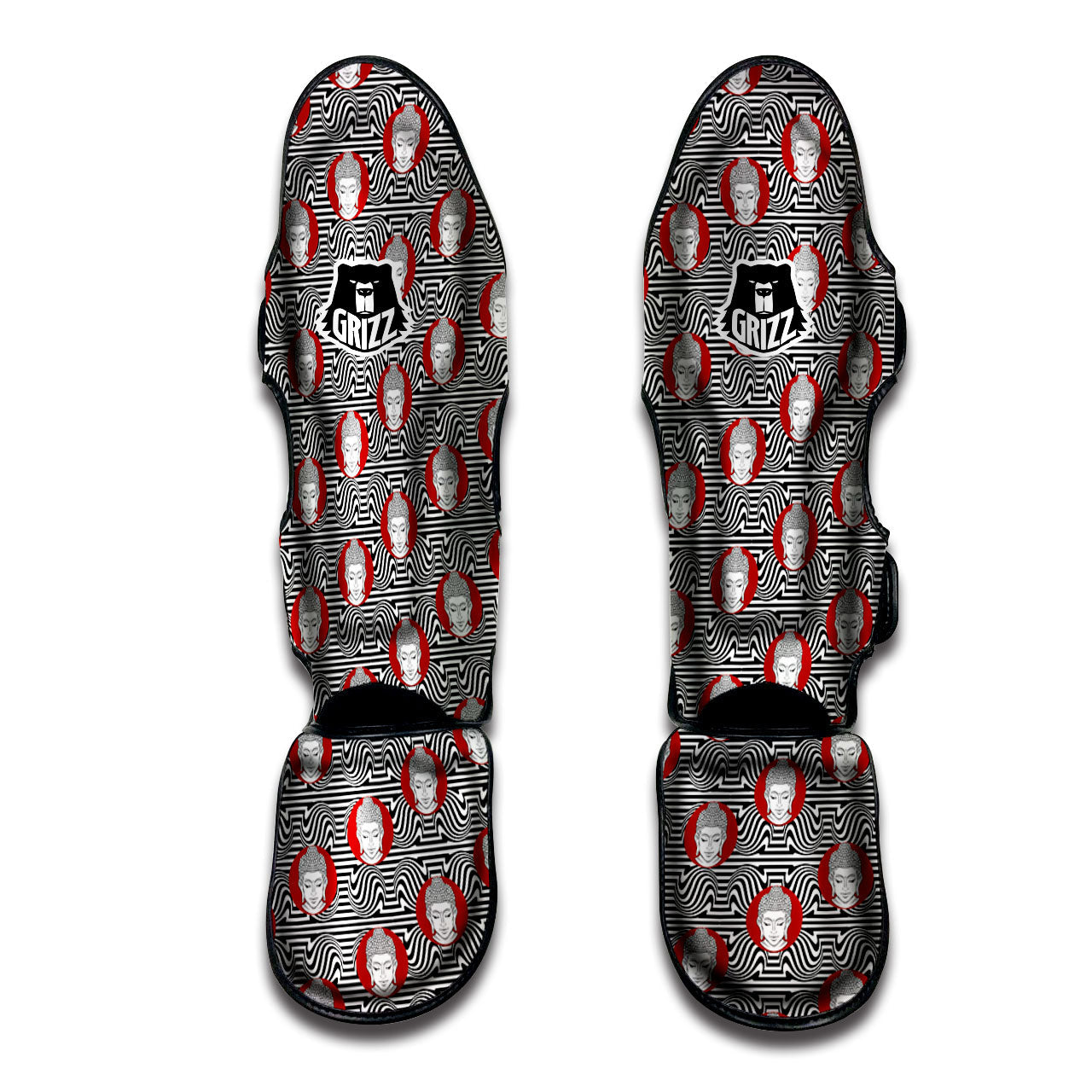 Gautama Buddha Print Pattern Muay Thai Shin Guards-grizzshop