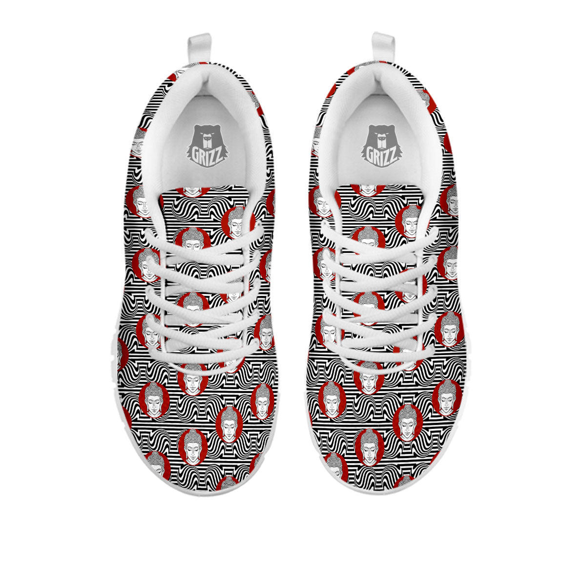 Gautama Buddha Print Pattern White Sneaker-grizzshop