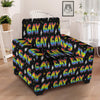 Gay Pride Rainbow Print Pattern Armchair Slipcover-grizzshop