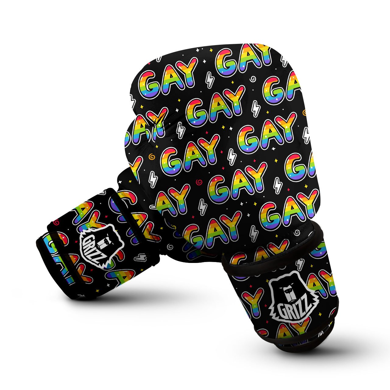 Gay Pride Rainbow Print Pattern Boxing Gloves-grizzshop