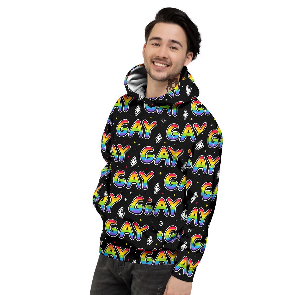 Gay Pride Rainbow Print Pattern Men's Hoodie-grizzshop