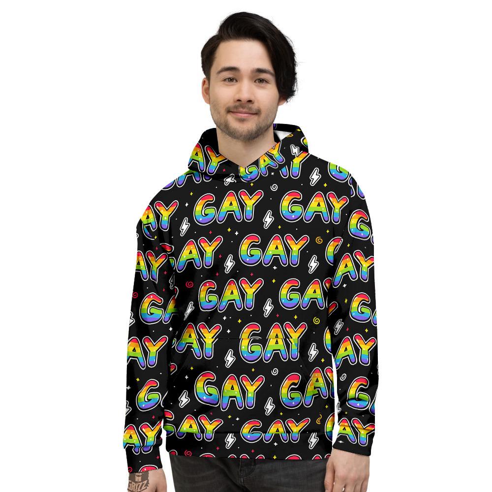 Gay Pride Rainbow Print Pattern Men's Hoodie-grizzshop