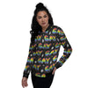 Gay Pride Rainbow Print Pattern Women's Bomber Jacket-grizzshop