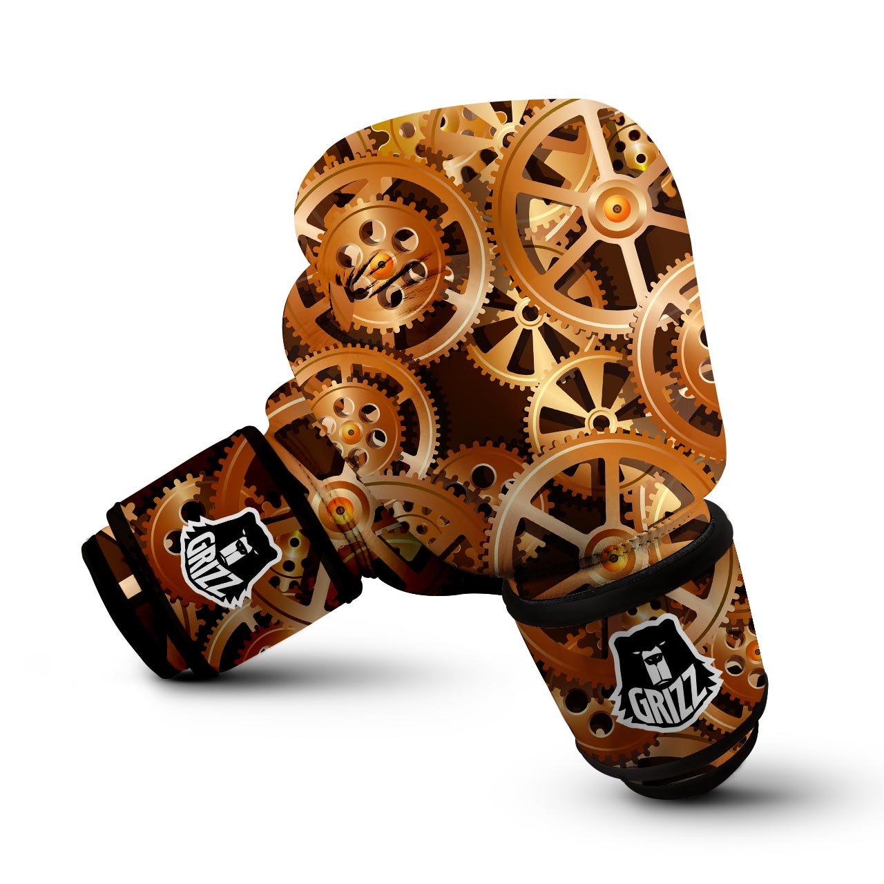 Gears And Steampunk Cogs Print Boxing Gloves-grizzshop