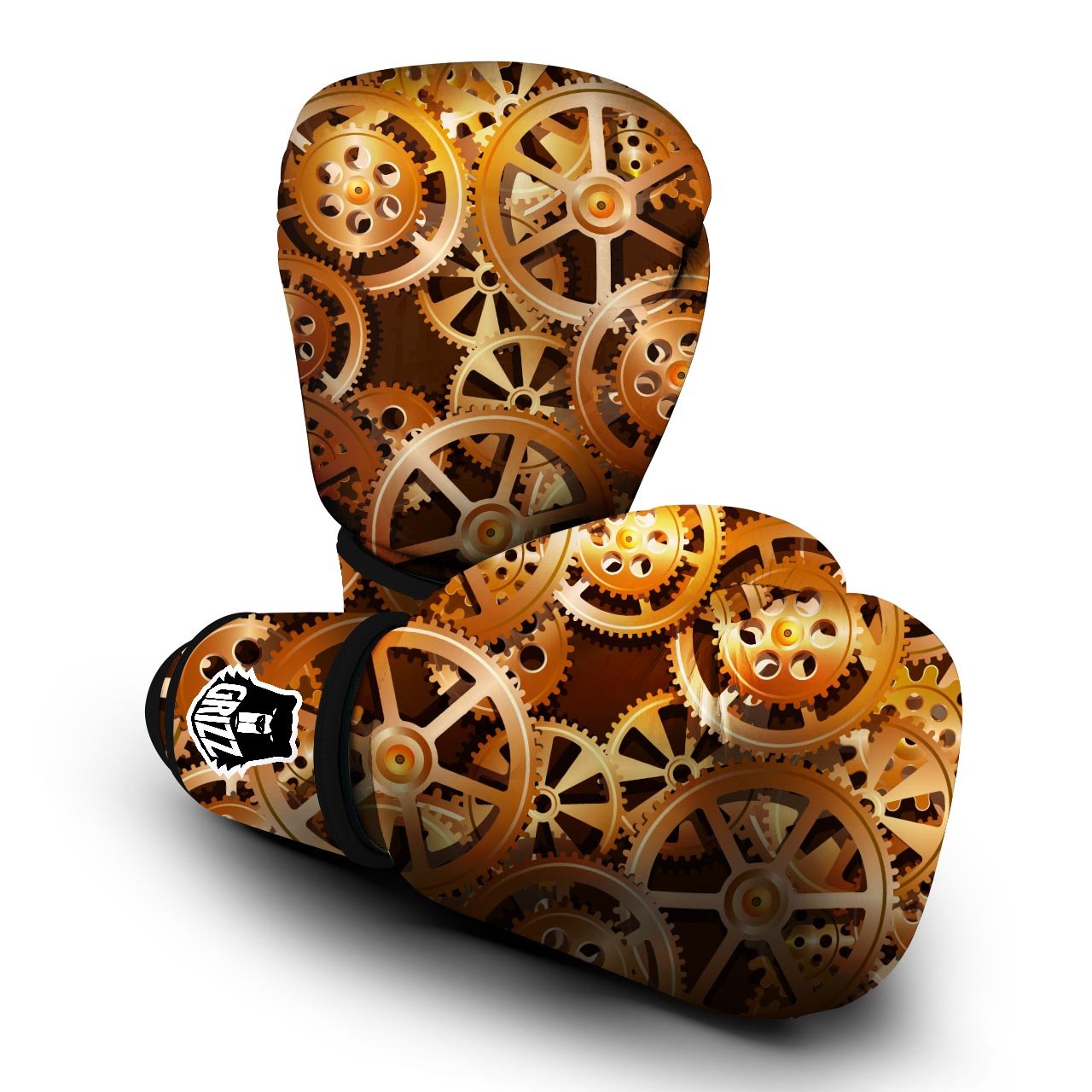 Gears And Steampunk Cogs Print Boxing Gloves-grizzshop