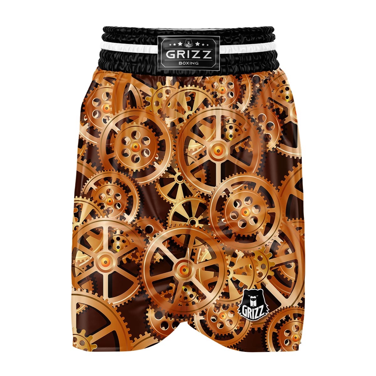 Gears And Steampunk Cogs Print Boxing Shorts-grizzshop