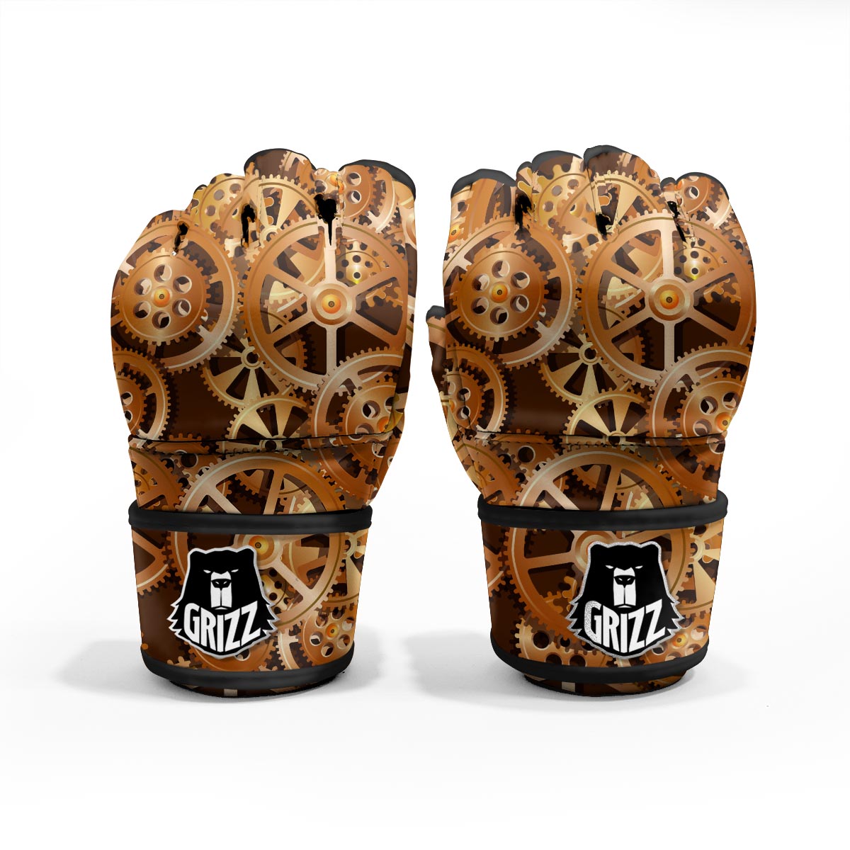 Gears And Steampunk Cogs Print MMA Gloves-grizzshop