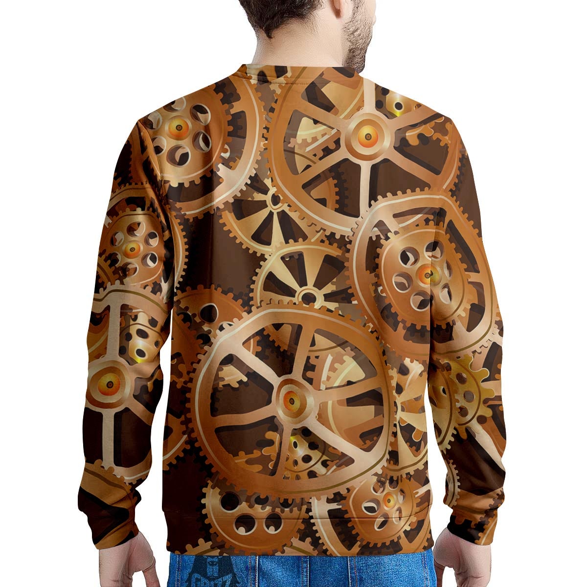 Gears And Steampunk Cogs Print Men's Sweatshirt-grizzshop