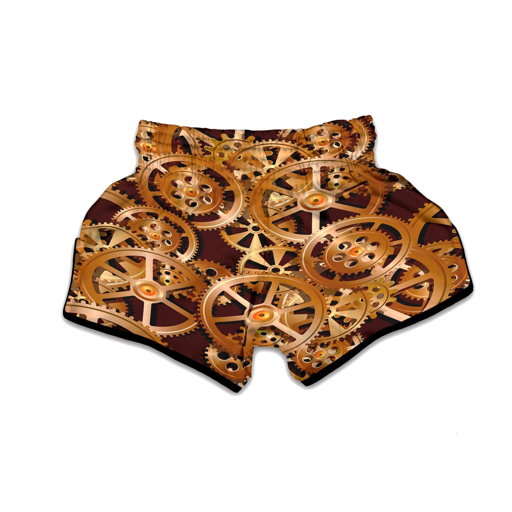 Gears And Steampunk Cogs Print Muay Thai Boxing Shorts-grizzshop